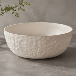 Creamy Rock Texture Wide-Mouth Salad Bowl | 2200ml